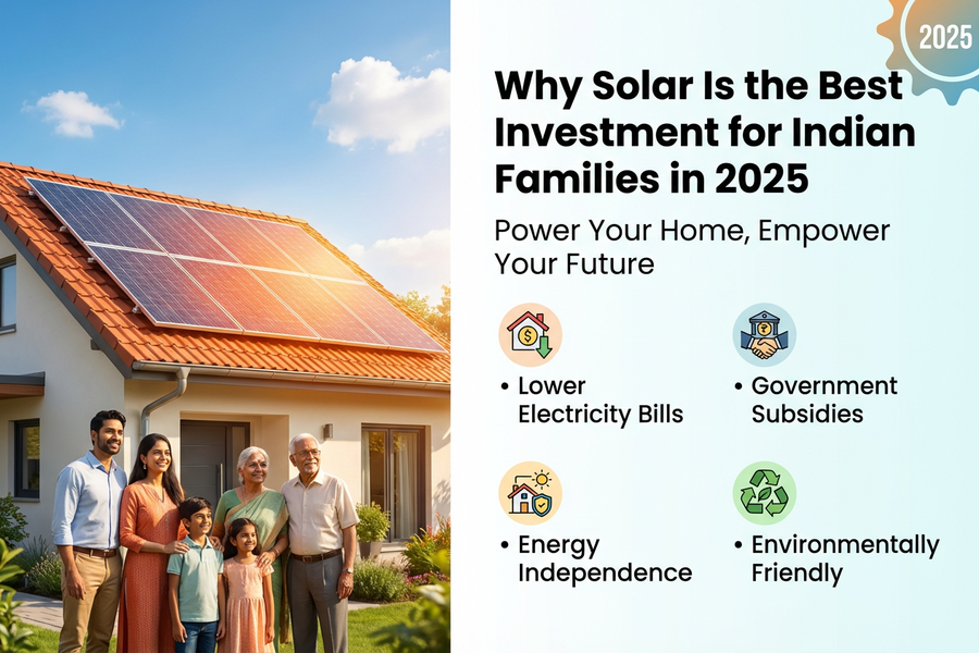 Rooftop solar system on an Indian home showing clean energy investment in 2025
